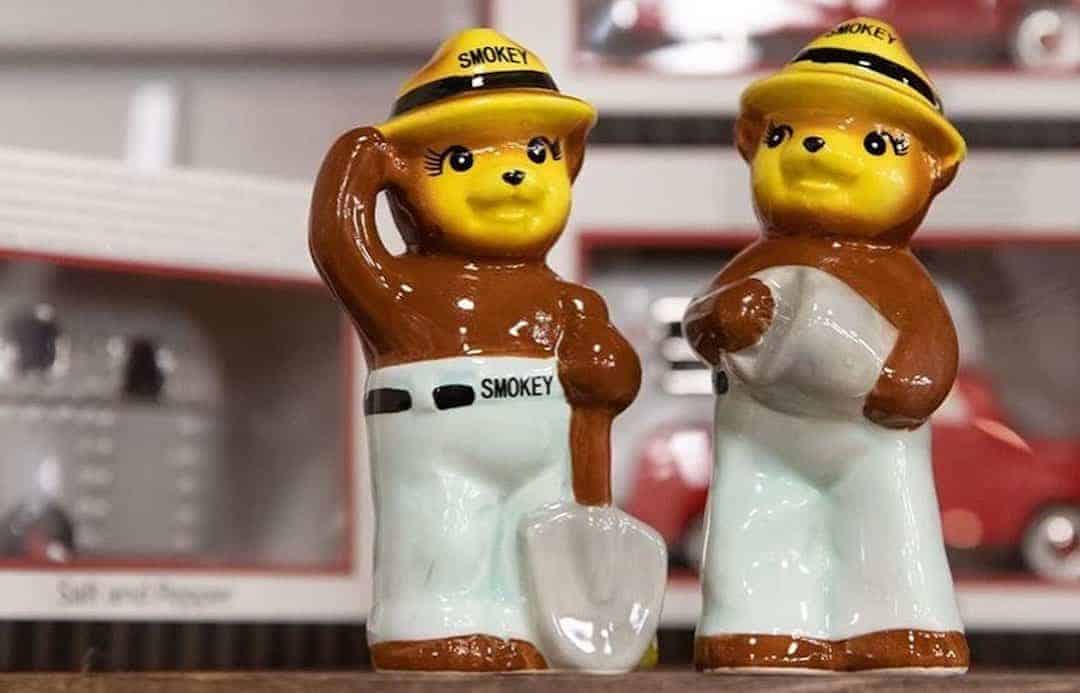 Smokey bear salt and pepper shakers