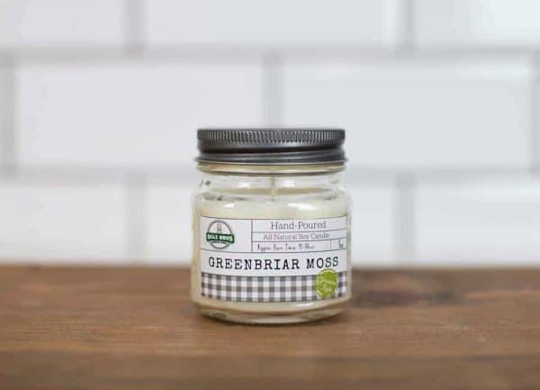 greenbriar moss hand poured soy wax candle