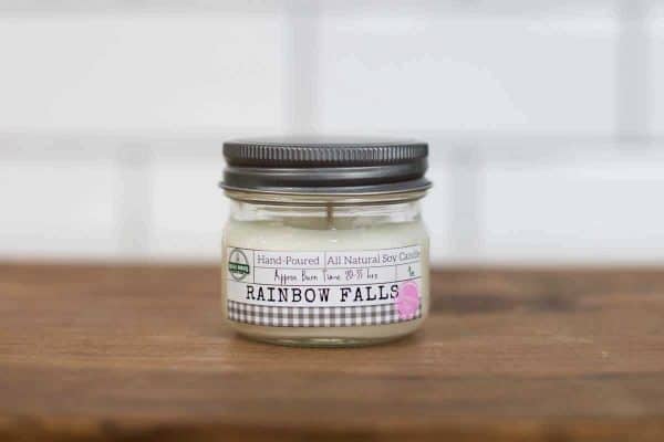 rainbow falls small hand poured soy candle