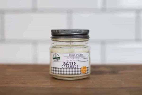 salted caramels hand poured soy candle