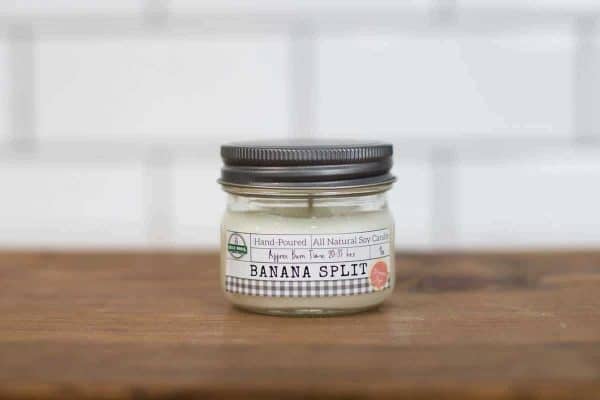 banana split hand poured soy candle