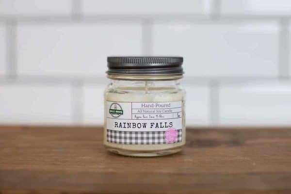 rainbow falls hand poured soy candle