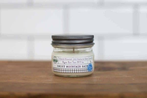 smoky mountain rain small hand poured soy candle