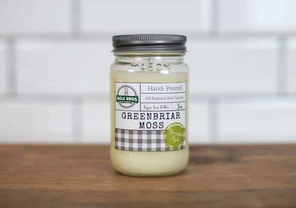 greenbrier moss hand poured candle