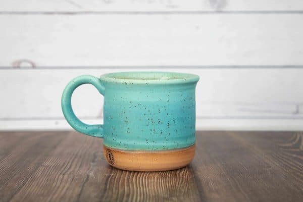 turquoise fat handmade mug