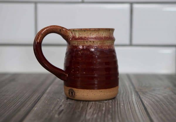 reddish brown handmade mug