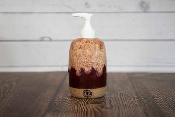 reddish brown handmade dispenser