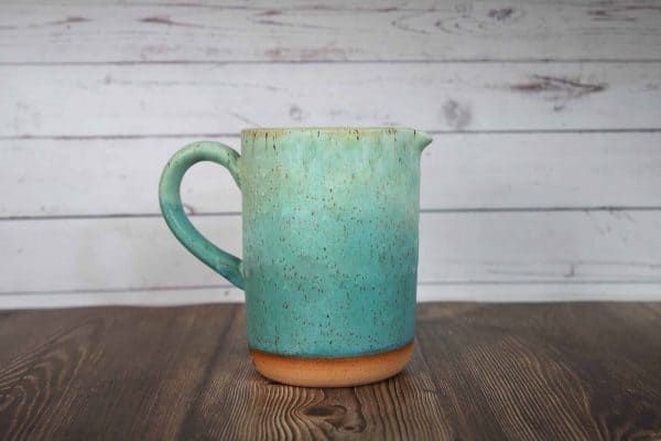 turquoise handmade small pitcher