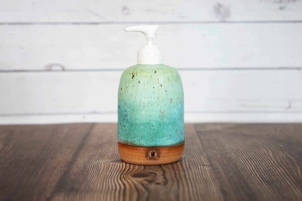 turquoise handmade dispenser