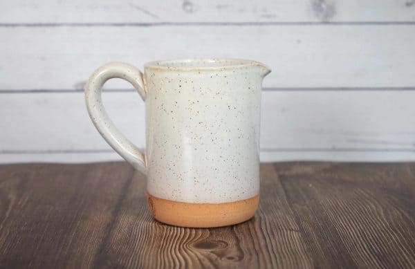 white handmade small pitcher