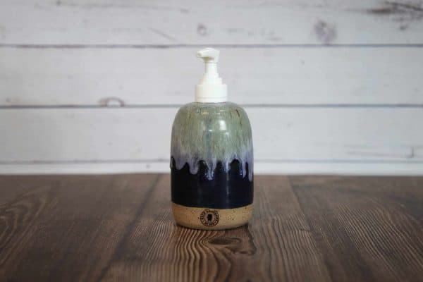 navy and blue handmade dispenser