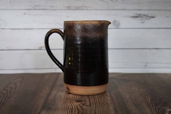 blackish brown large handmade pitcher