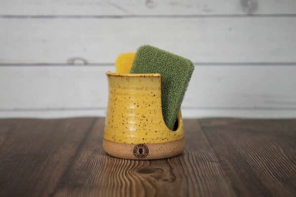 yellow handmade sponge holder