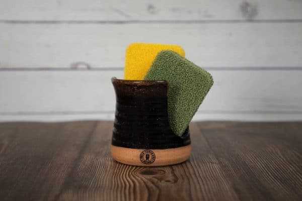 blackish brown handmade sponge holder