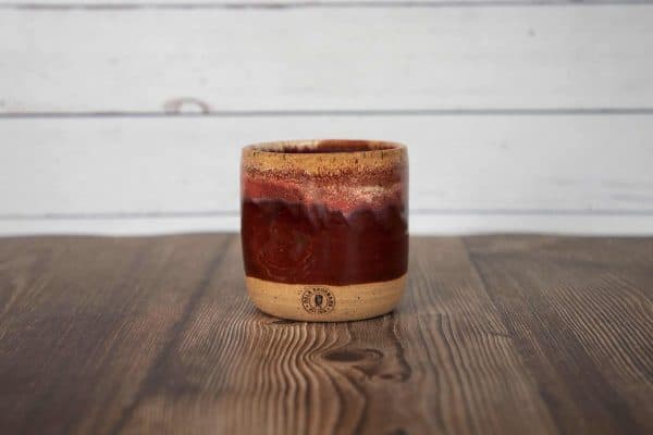 reddish brown handmade dented tumbler