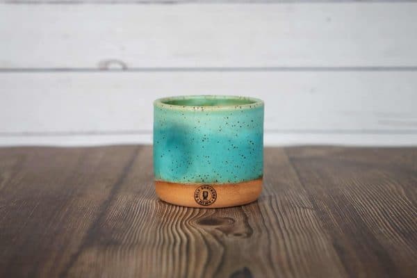 turquoise handmade dented tumbler