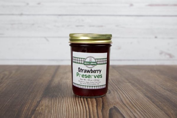 strawberry preserves in a jar