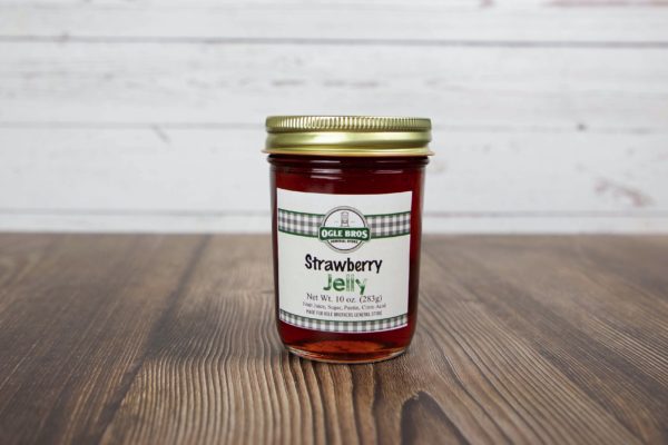 strawberry jelly in a jar