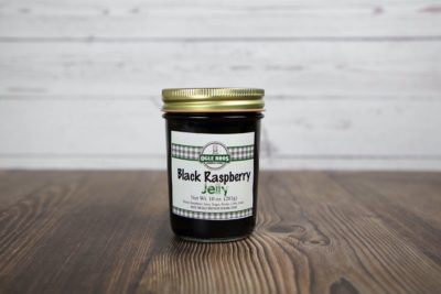 black raspberry jelly in a jar