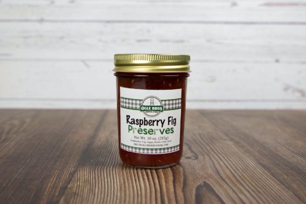raspberry fig preserves in a jar