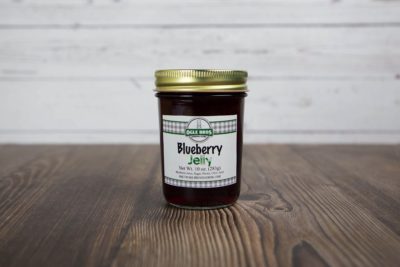 blueberry jelly in a jar