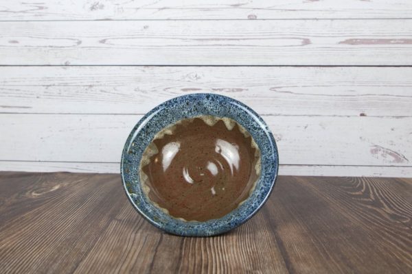 brown and light blue trinket bowl