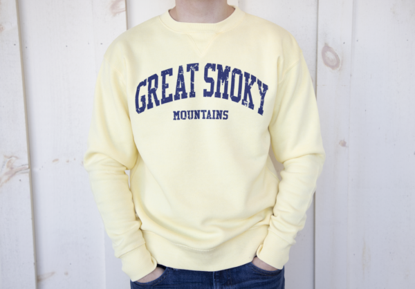 yellow great smoky mountains sweatshirt