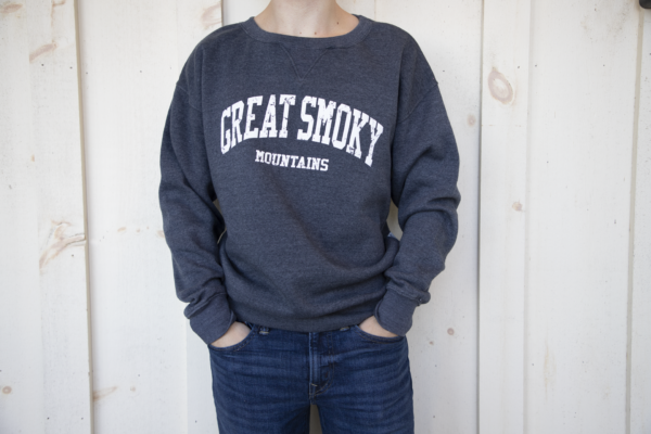 great smoky mountains dark gray white sweatshirt