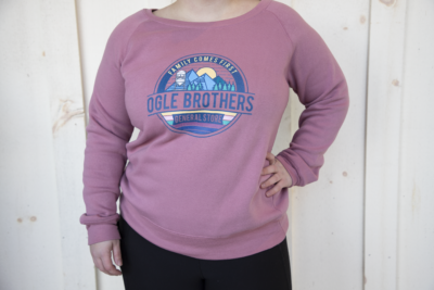 mauve ogle brothers logo sweatshirt