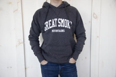 great smoky mountains hoodie dark gray white