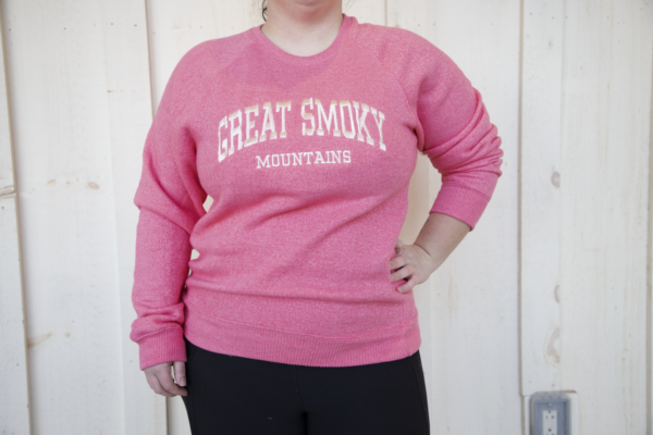 hot pink great smoky mountains sweatshirt