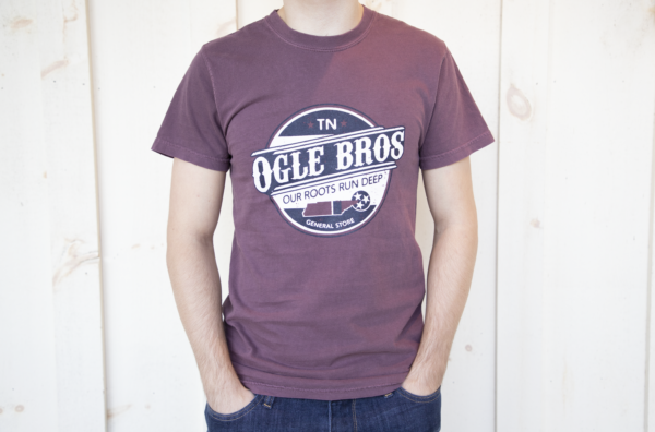 short sleeve t-shirt ogle brothers maroon