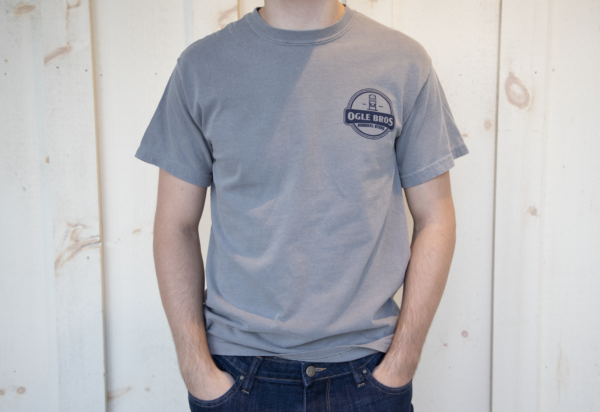 short sleeve t-shirt ogle brothers logo gray