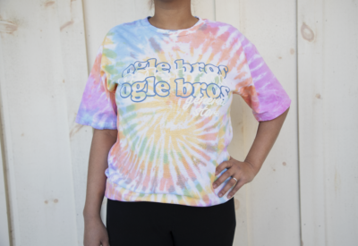 short sleeve t-shirt tie dye rainbow ogle brothers