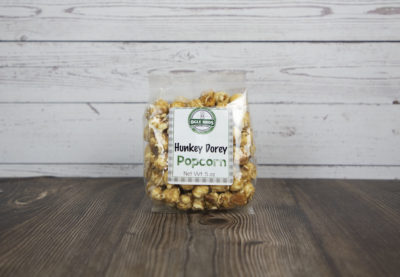 hunkey dorey popcorn in a plastic bag