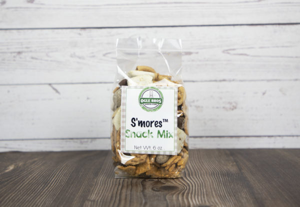 s'mores snack mix in a plastic bag