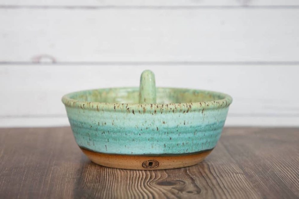 turquoise apple baker pottery