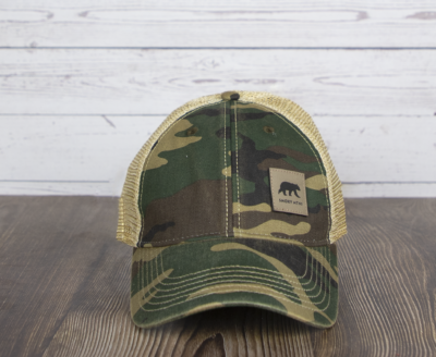 smoky mountains bear logo camo hat