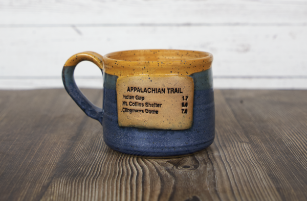 appalachian trail mug blue handmade pottery