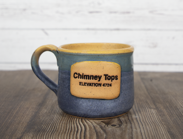 chimney tops blue mug handmade pottery