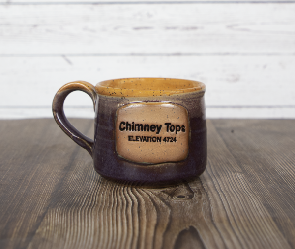 chimney tops purple mug handmade pottery