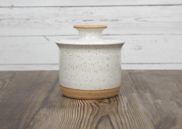 white sugar bowl handmade pottery