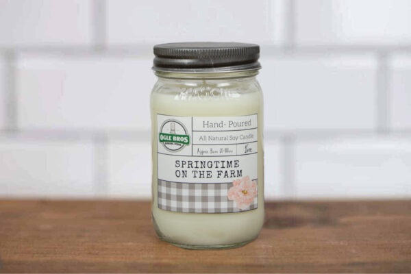 Springtime on the Farm Hand Poured Soy Wax Candle
