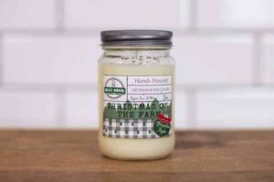 Christmas on the Farm candle from Ogle Brothers General Store in Sevierville 