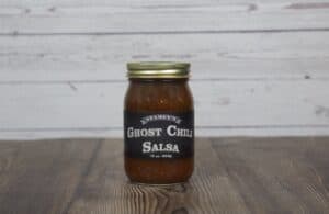 stamey's ghost chili salsa in a jar