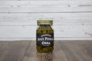 stamey's spicy pickled okra in a jar