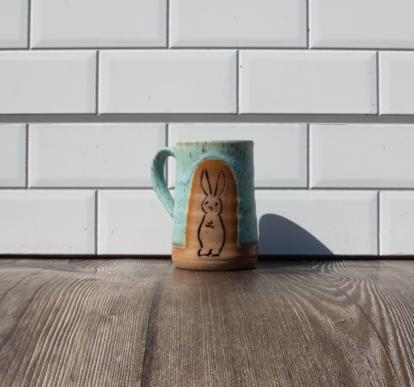 Carved Mug- Bunny – Turquiose