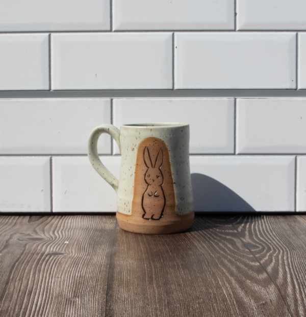 Carved Mug- Bunny - Yellow