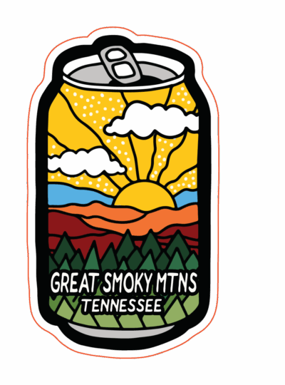 Sipper Mountains/Pines Sticker with Hole Punch