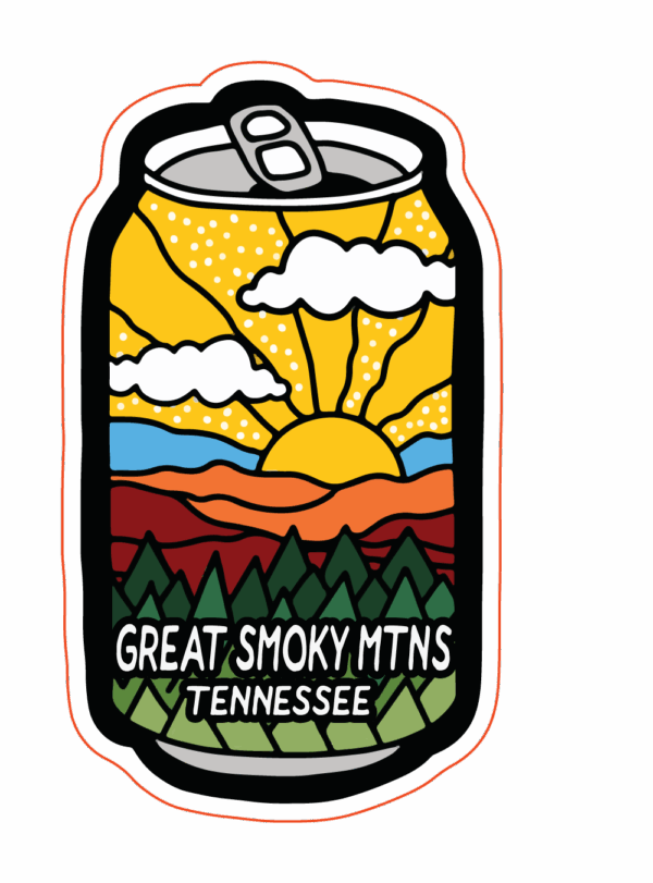 Sipper Mountains/Pines Sticker with Hole Punch